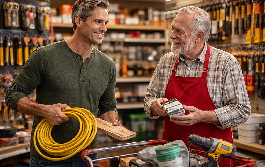 Consulting the expert at the hardware store