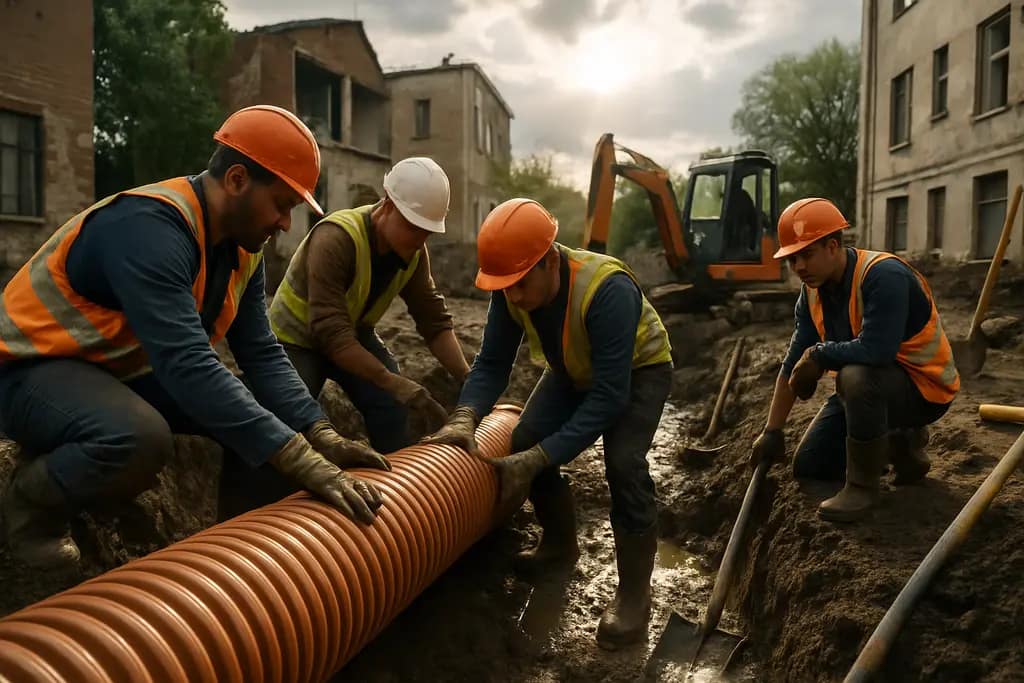 Pittsburgh Flood Project street work area in Carrick near storm drains