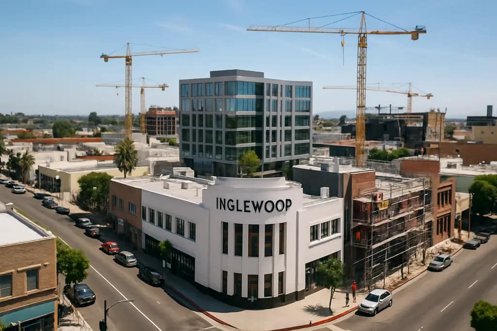 Inglewood Downtown Rebuild area near Market and Florence before transit construction
